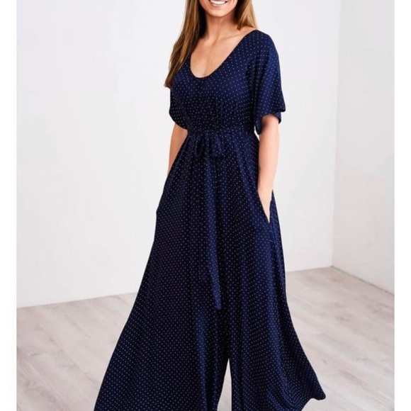 Latched Mama Sapphire Dots Momper Maxi with sleeves - Picture 1 of 7